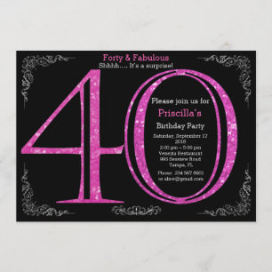 Invitation 40e anniversaire, quarante ans, Gatsby, argent noi