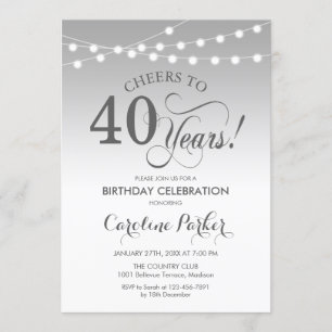 Invitation 40e anniversaire - Silver White