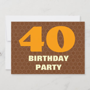 Invitation 40e Anniversaire Soirée Gold Brown Stars Ver 2 A21