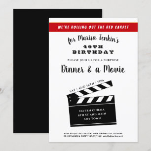 Invitation 40e anniversaire Surprise Movie Thème Amusant