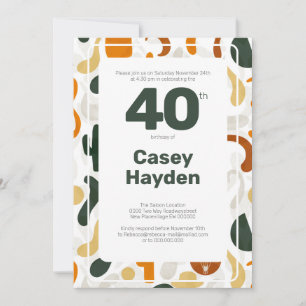 Invitation 40e cow-boy cactus casquette de style occidental