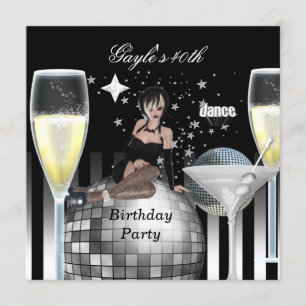 Invitation 40e fête d'anniversaire Filles Night Out Champagne