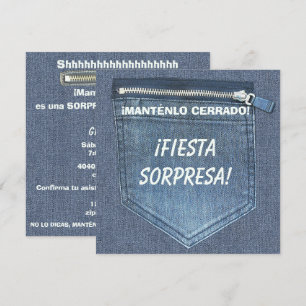 Invitation 40e Fête d'anniversaire SURPRISE Tenir la fermetur