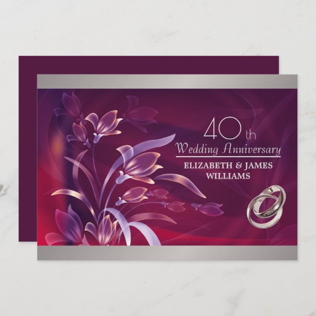 Invitation 40e fête du Mariage (Devant / Derrière)