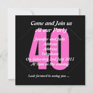 Invitation 40e Fête Invite