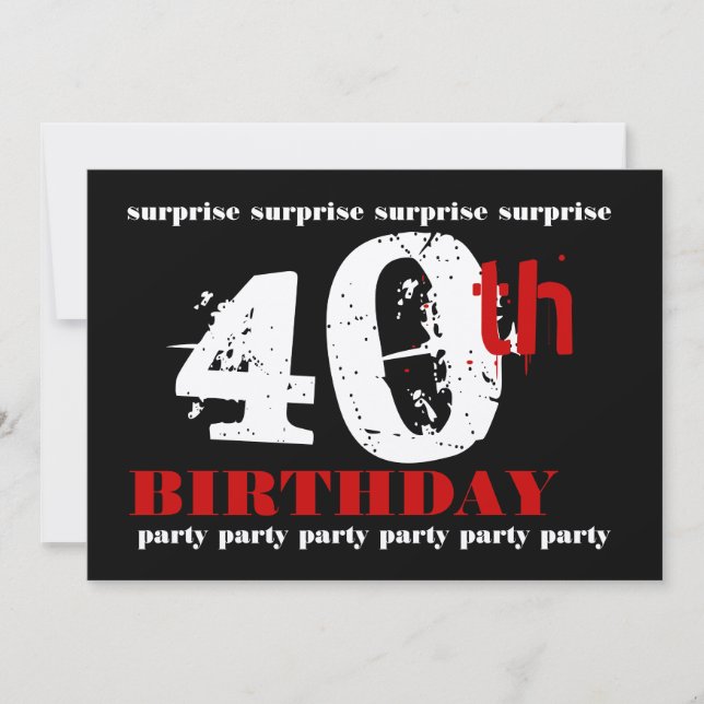 Invitation 40e Modèle d'invitation à la fête d'anniversaire S (Devant)