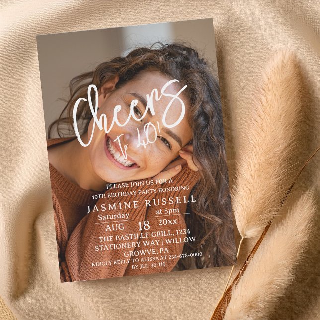 Invitation 40ème anniversaire de la photo moderne pour les fe (Créateur téléchargé)