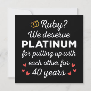 Invitation 40ème anniversaire du Mariage I - Ruby Funny Coupl