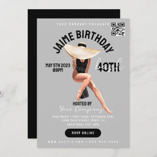 Invitation 40th Birthday Bash Event Club Style Flyers