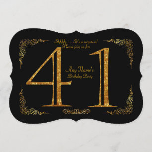 Invitation 41e, fête d'anniversaire 41e, grand Gatsby, noir &