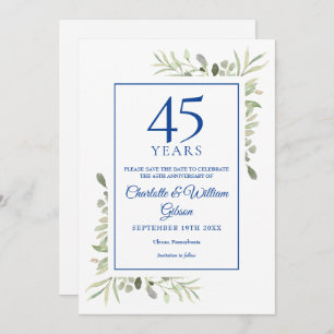 Invitation 45e 65e anniversaire Sauvez la verdure
