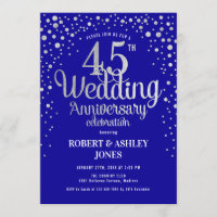 45e anniversaire de mariage - Bleu saphir et argen