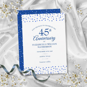 Invitation 45e anniversaire de mariage Cœurs d'amour Date à r