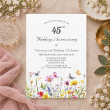 45e Anniversaire de Mariage Saphir Wildflowers