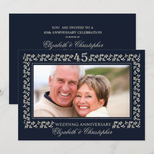 Invitation 45e anniversaire du Mariage   Photo personnalisée