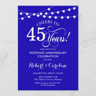 Invitation 45e anniversaire du Royal Blue Mariage