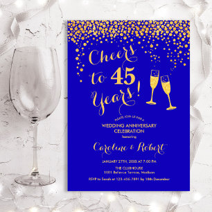 Invitation 45e anniversaire - Soeurs à 45 ans d'or bleu
