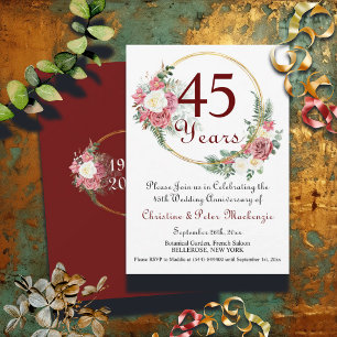 Invitation 45e Sapphire Mariage Anniversaire Rose Gold Frame