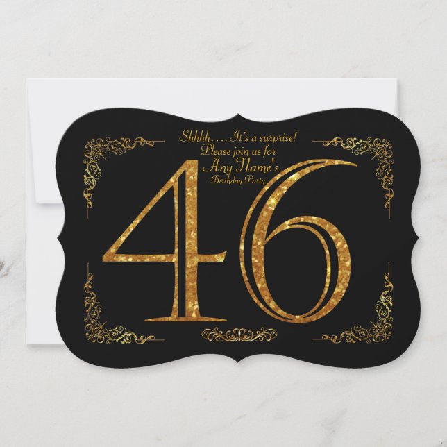 Invitation 46e anniversaire 46e anniversaire, grand Gatsby, n (Devant)