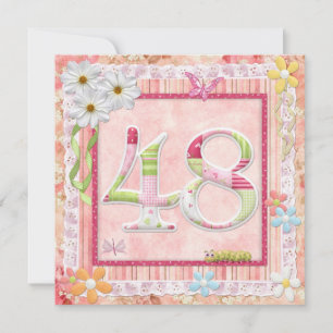 Invitation 48e anniversaire style scrapbooking