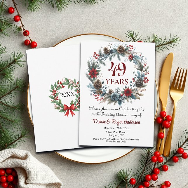 Invitation 49e anniversaire du Mariage hiver (Créateur téléchargé)