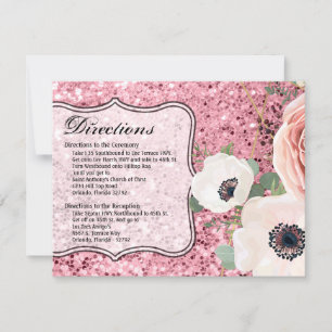 Invitation 4,25x5,5 Rose de jardin géométrique Glit