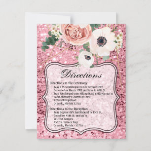 Invitation 4,25x5,5 Rose de jardin géométrique Glit