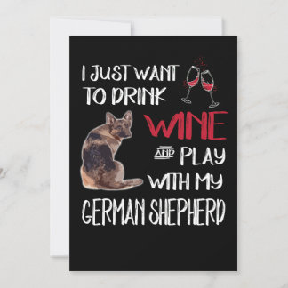 Invitation 4 Je veux juste boire du vin et jouer avec mon all
