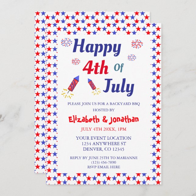 Invitation 4 juillet (Devant / Derrière)