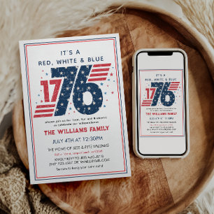 Invitation 4 juillet 1776 Fête de l'Indépendance