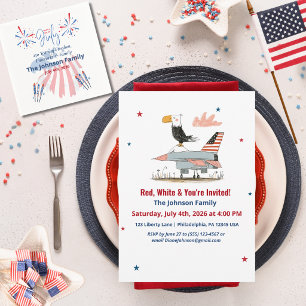 Invitation 4 juillet Amérique 250e Aigle Jet Avion de chasse
