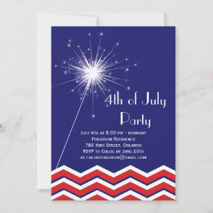 Invitation 4 juillet avec Chevrons