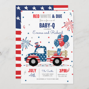 Invitation 4 juillet Baby shower Baby shower bébé-Q juillet B