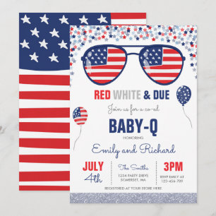 Invitation 4 juillet Baby shower Baby shower bébé-Q juillet B