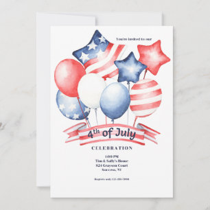 Invitation 4 juillet Ballons