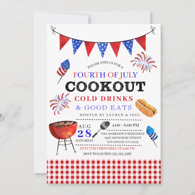 Invitation 4 juillet barbecue (Devant)