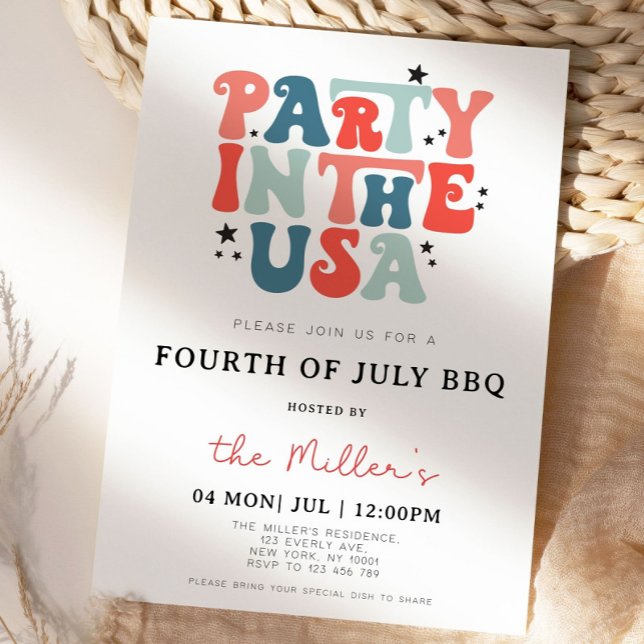 Invitation 4 juillet barbecue, 4 juillet Invitatio (Créateur téléchargé)