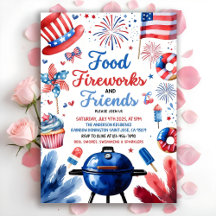 Invitation 4 juillet BBQ, Fête Aux Etats-Unis Invi