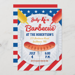 Invitation 4 juillet BBQ Party