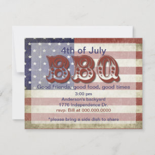 Invitation 4 juillet BBQ Party
