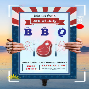 Invitation 4 juillet - Bonne Indépendance - Fête du barbecue