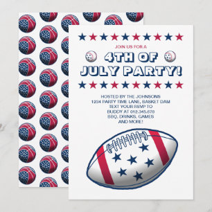 Invitation 4 juillet boules de fête