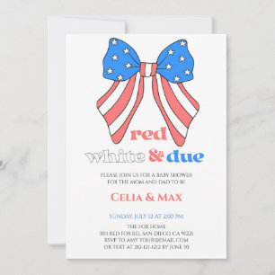 Invitation 4 juillet Bow Independence Day Baby shower américa