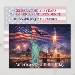 Invitation 4 juillet États-Unis 250e Statue de la Liberté Fus