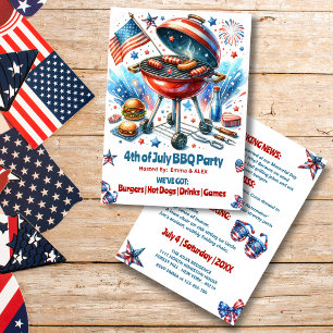 Invitation 4 juillet Famille Réunion Bakyard Bq Party
