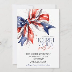 Invitation 4 juillet Fête Avec Red Whi