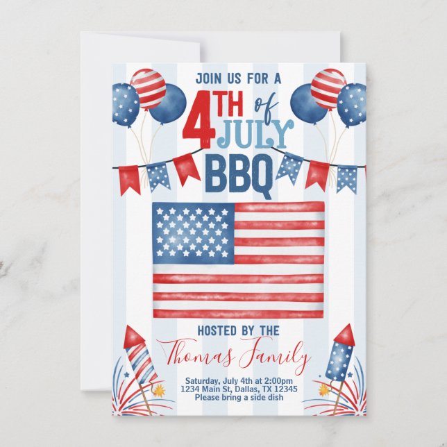 Invitation 4 juillet fête de l'Indépendance (Devant)