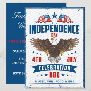 Invitation 4 juillet fête de l'indépendance aigle fête du bar