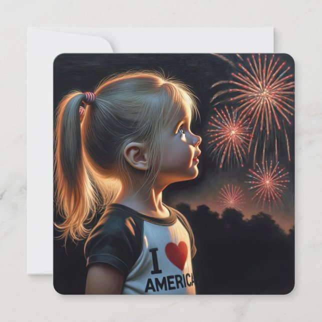Invitation 4 juillet Fête des feux d'artifice (Devant)