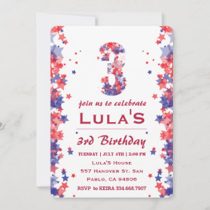 Invitation 4 juillet fête du 3e anniversaire